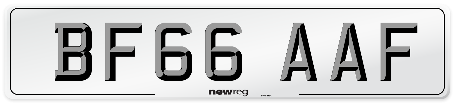 BF66 AAF Number Plate from New Reg